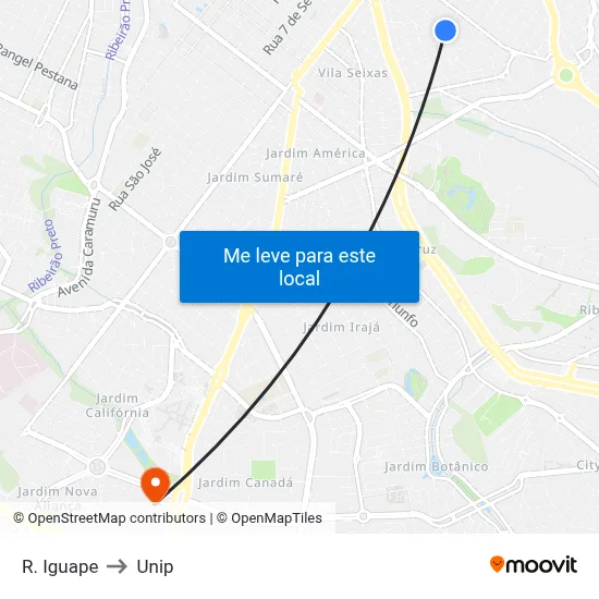 R. Iguape to Unip map