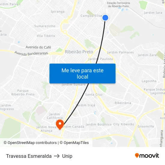 Travessa  Esmeralda to Unip map