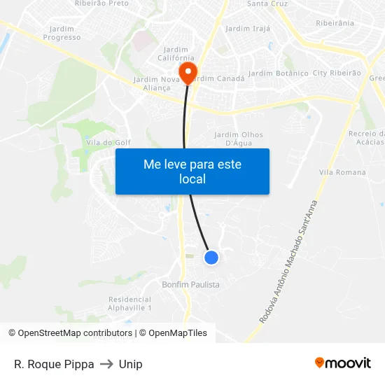R. Roque Pippa to Unip map