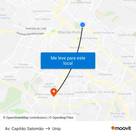 Av. Capitão Salomão to Unip map