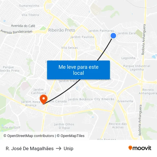 R. José De Magalhães to Unip map