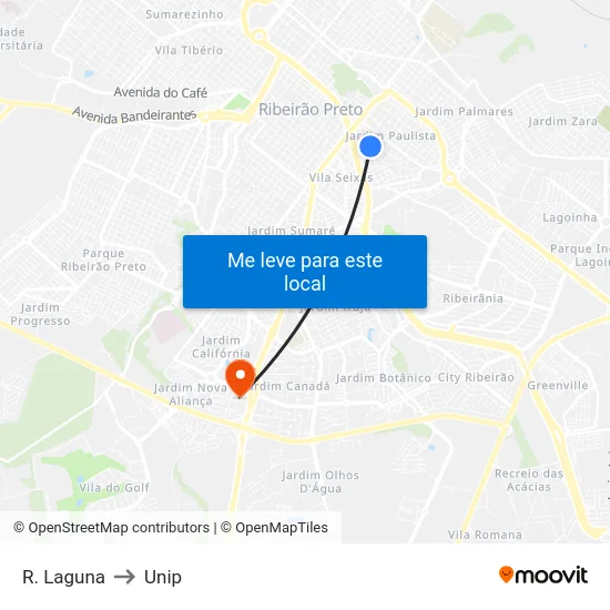 R. Laguna to Unip map