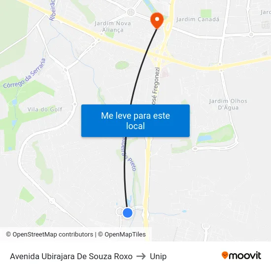 Avenida  Ubirajara De Souza Roxo to Unip map