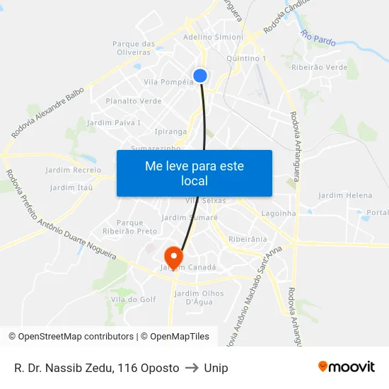 R. Dr. Nassib Zedu, 116 Oposto to Unip map