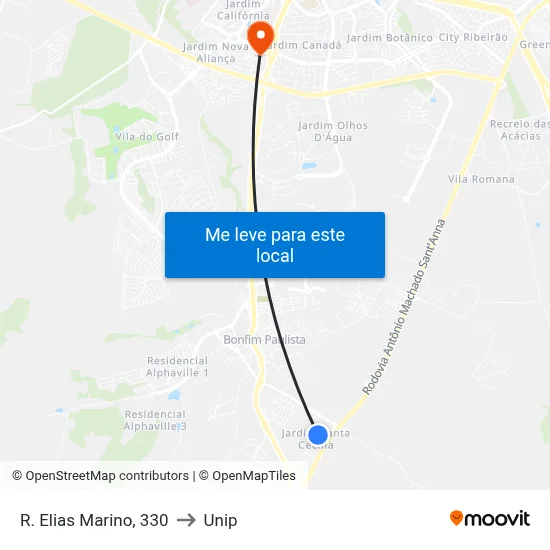 R. Elias Marino, 330 to Unip map