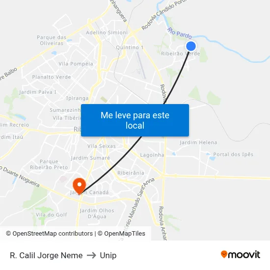 R. Calil Jorge Neme to Unip map