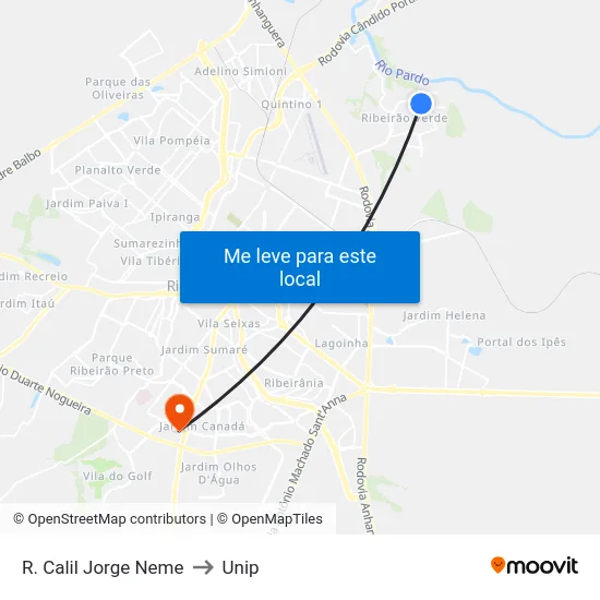 R. Calil Jorge Neme to Unip map