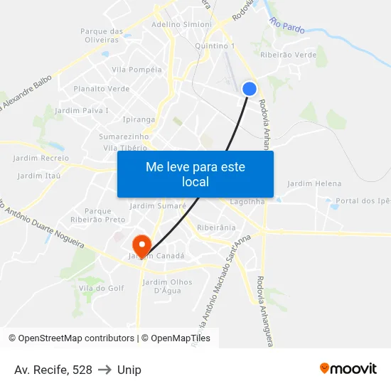Av. Recife, 528 to Unip map