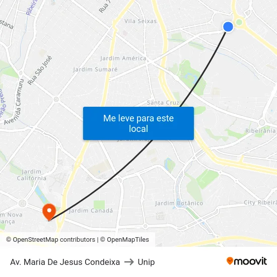 Av. Maria De Jesus Condeixa to Unip map