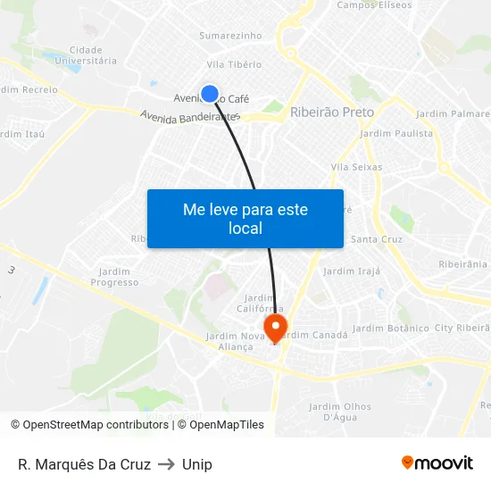 R. Marquês Da Cruz to Unip map