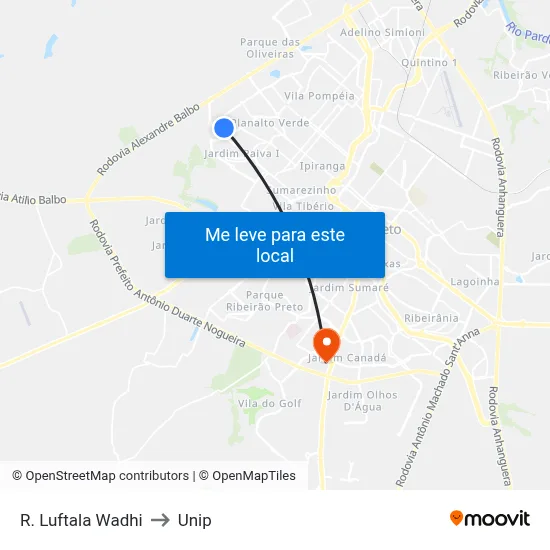R. Luftala Wadhi to Unip map