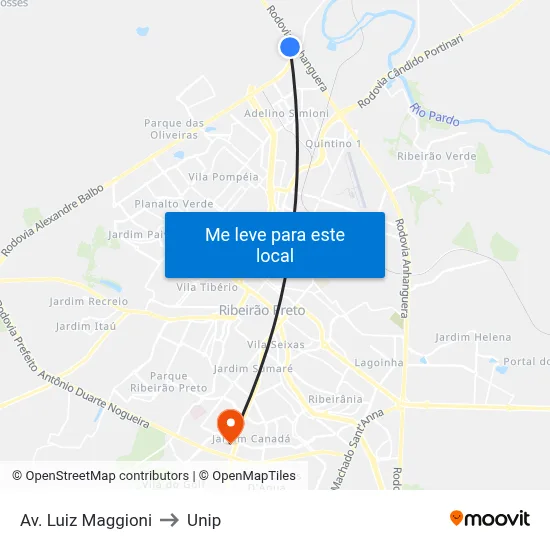 Av. Luiz Maggioni to Unip map