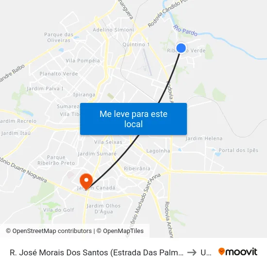 R. José Morais Dos Santos (Estrada Das Palmeiras), S/N to Unip map