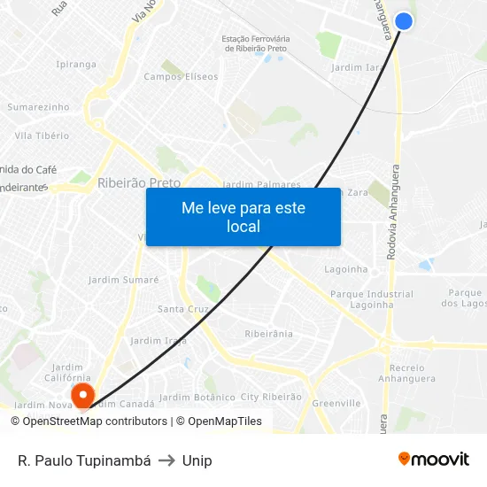 R. Paulo Tupinambá to Unip map