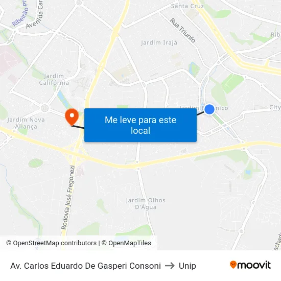 Av. Carlos Eduardo De Gasperi Consoni to Unip map