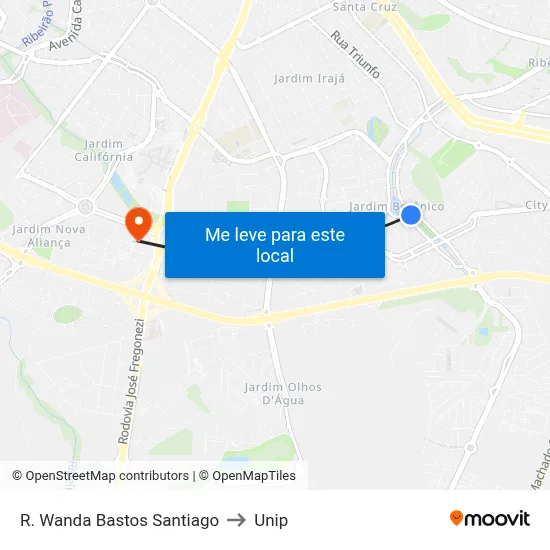 R. Wanda Bastos Santiago to Unip map