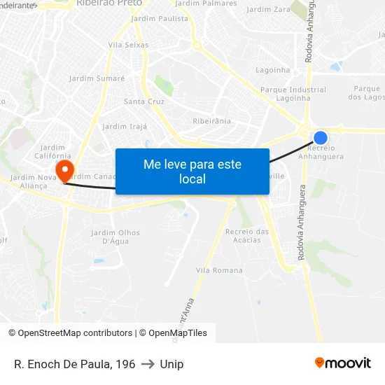R. Enoch De Paula, 196 to Unip map