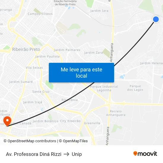 Av. Professora Diná Rizzi to Unip map