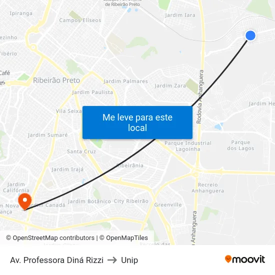 Av. Professora Diná Rizzi to Unip map