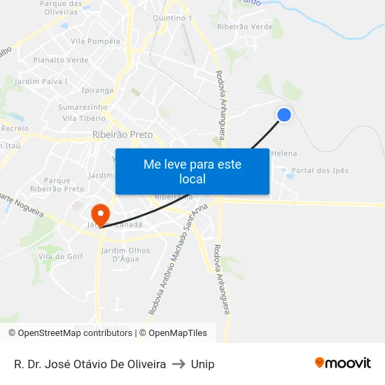 R. Dr. José Otávio De Oliveira to Unip map