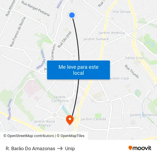 R. Barão Do Amazonas to Unip map