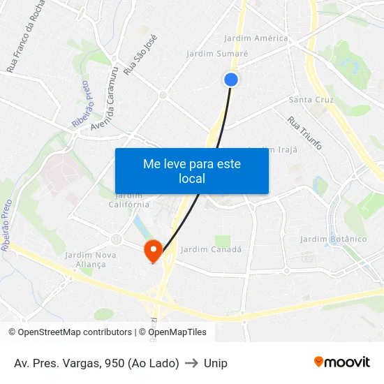 Av. Pres. Vargas, 950 (Ao Lado) to Unip map