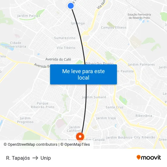 R. Tapajós to Unip map
