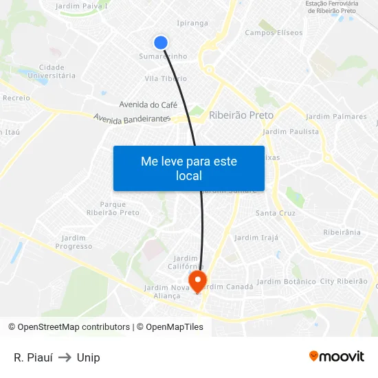 R. Piauí to Unip map