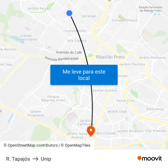 R. Tapajós to Unip map