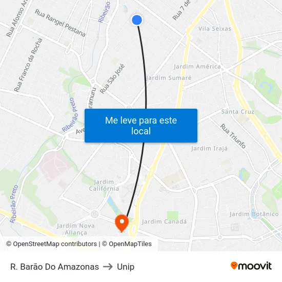 R. Barão Do Amazonas to Unip map