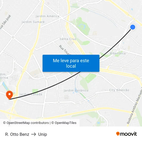 R. Otto Benz to Unip map