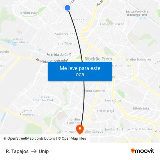 R. Tapajós to Unip map