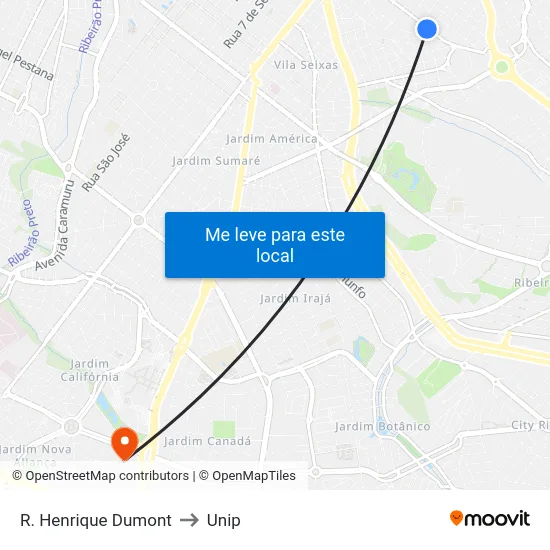 R. Henrique Dumont to Unip map