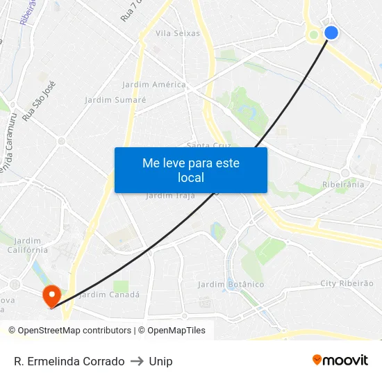 R. Ermelinda Corrado to Unip map