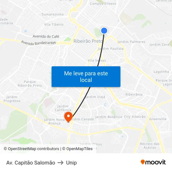 Av. Capitão Salomão to Unip map