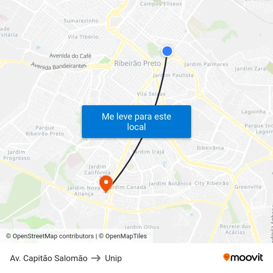 Av. Capitão Salomão to Unip map