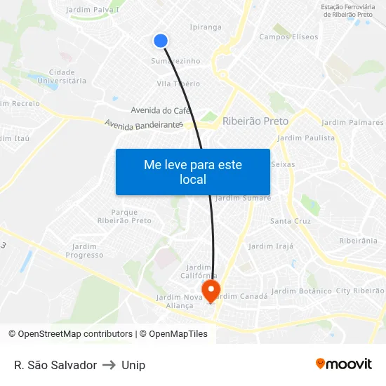 R. São Salvador to Unip map