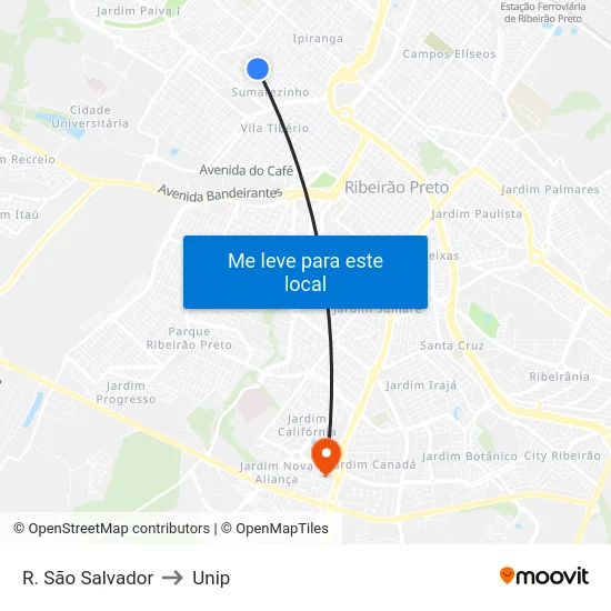 R. São Salvador to Unip map