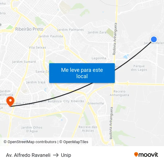 Av. Alfredo Ravaneli to Unip map