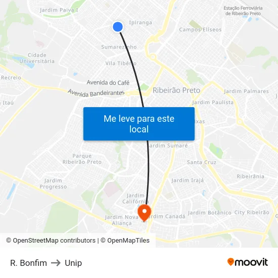 R. Bonfim to Unip map