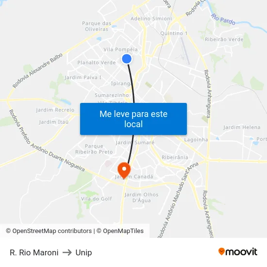 R. Rio Maroni to Unip map