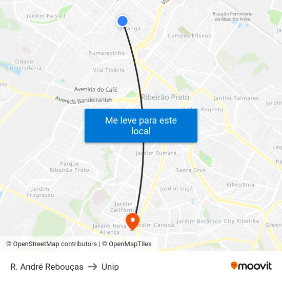 R. André Rebouças to Unip map