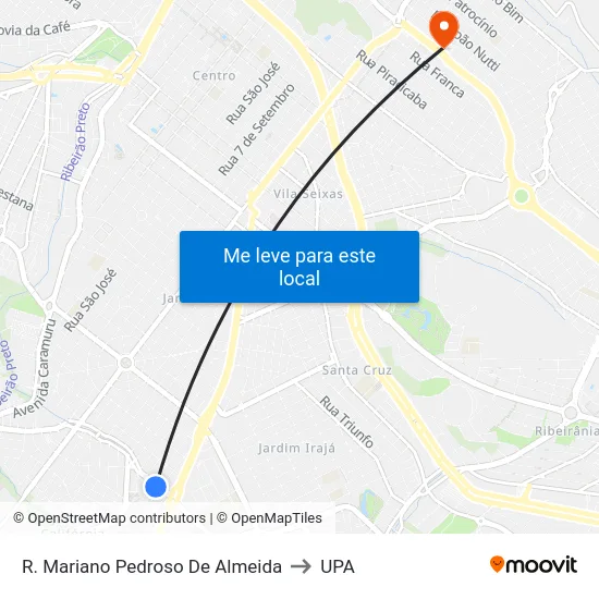 R. Mariano Pedroso De Almeida to UPA map