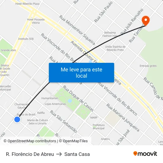 R. Florêncio De Abreu to Santa Casa map