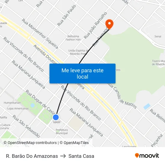 R. Barão Do Amazonas to Santa Casa map