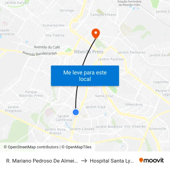 R. Mariano Pedroso De Almeida to Hospital Santa Lydia map