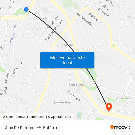 Alça De Retorno to Estácio map