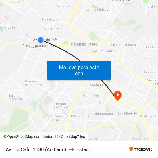 Av. Do Café, 1530 (Ao Lado) to Estácio map