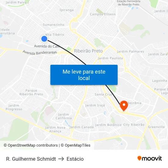 R. Guilherme Schmidt to Estácio map