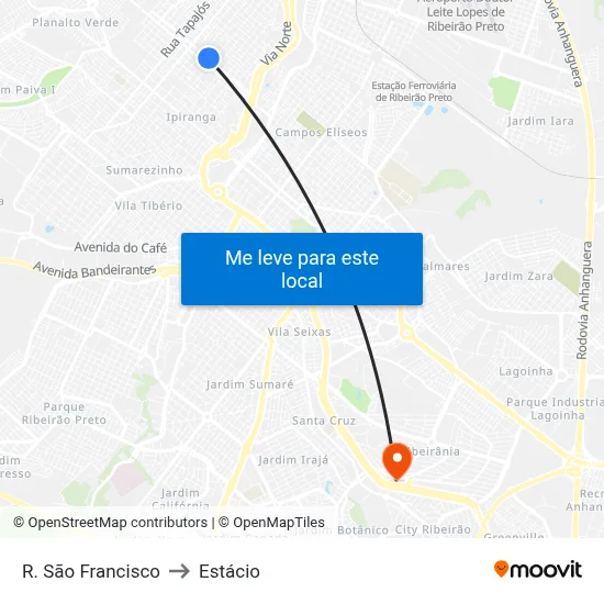 R. São Francisco to Estácio map